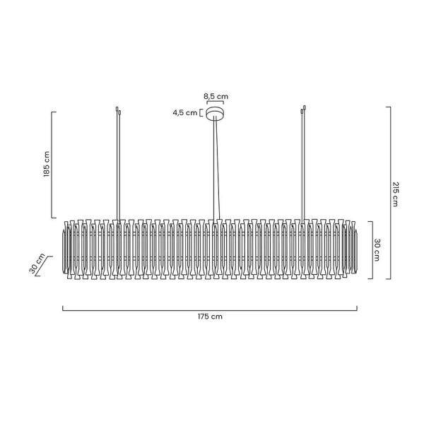 Lampa wisząca GALLIANO LONG ciemne złoto - aluminium, stal węglowa